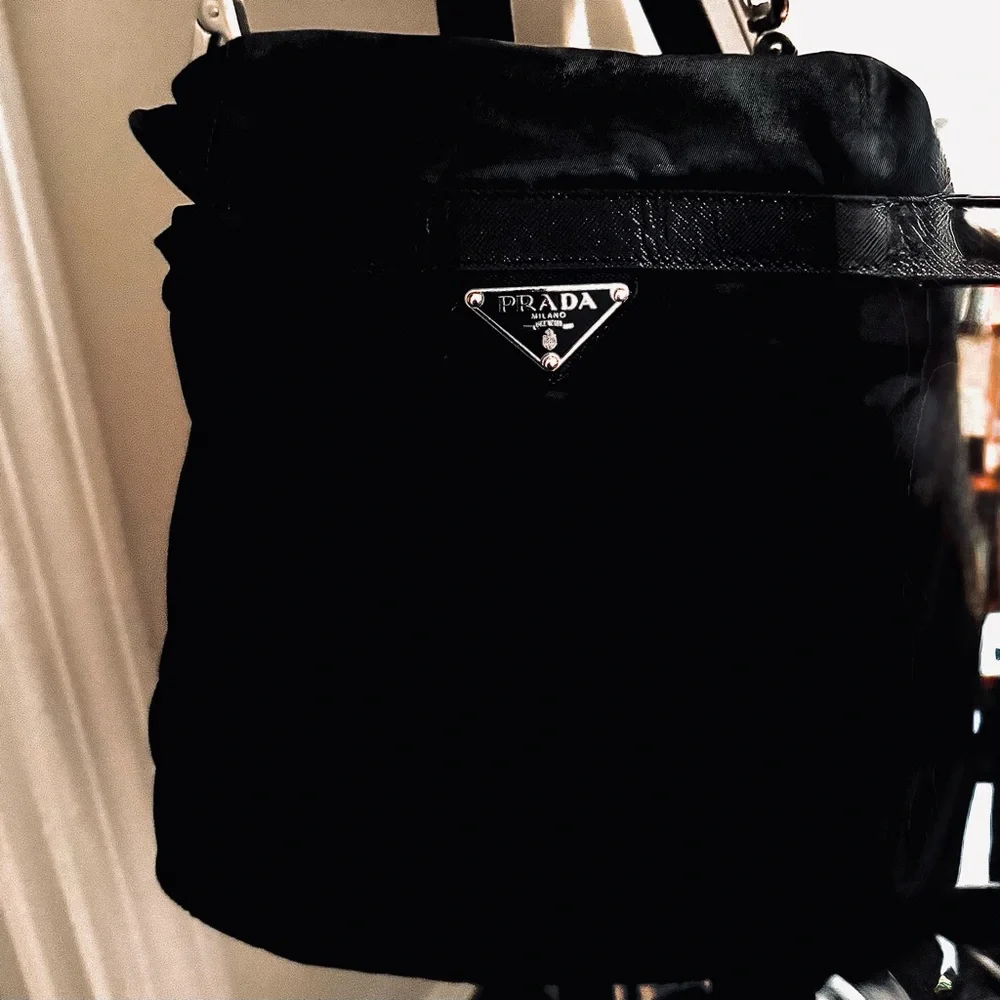 Prada Black Nylon Buckle Crossbody Bag